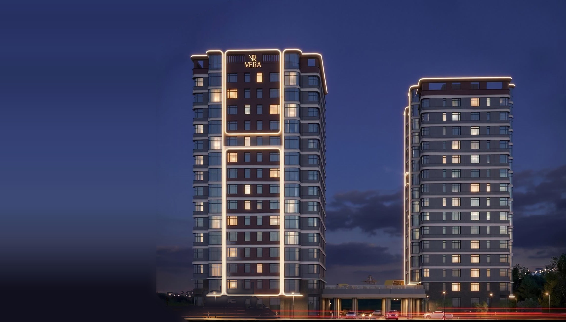 Vera Residence хоёр цамхаг, оройн гэрэлтүүлэгтэй